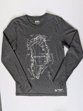 Fjallraven Men's Long-Sleeve Greenland Map Tee - Charcoal